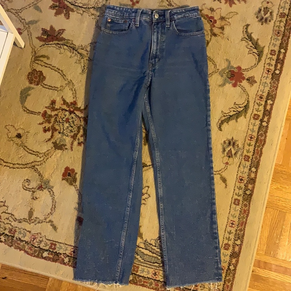 Abercrombie Zoe Natural Rise Ankle Straight Jean size 26 medium wash - Picture 6 of 7